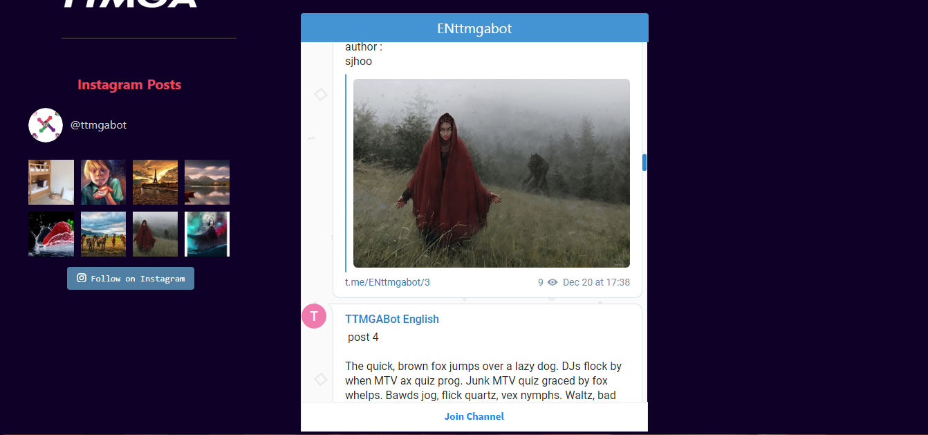 Show your Channel in pages/posts using shortcode. (screen-2.png)