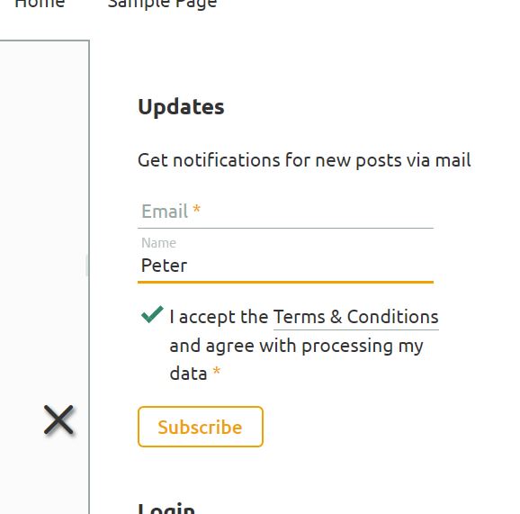 Widget on frontend, styled by custom theme, extended / fully visible (unregistered visitor, Pro extension)