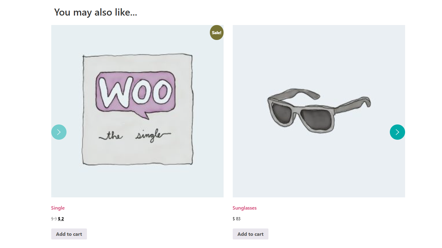 Related products shown on the Thank You page (Slider Layout)