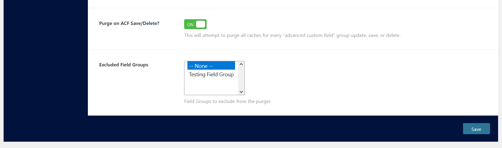 Settings 4 - Showing ACF Activated