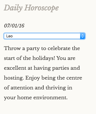 The Daily Horoscope widget.