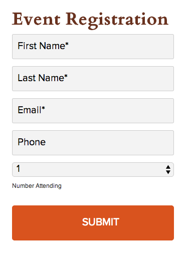 Front end facing form (obviously won't be styled the same as styling is up to you).
