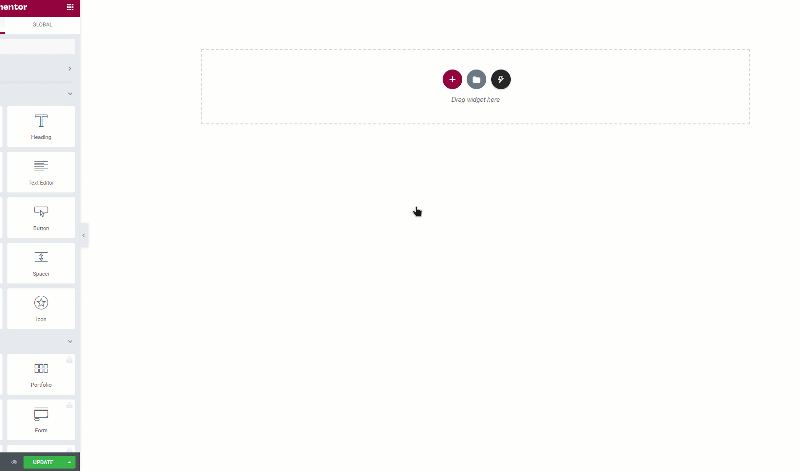 Import sections & widgets