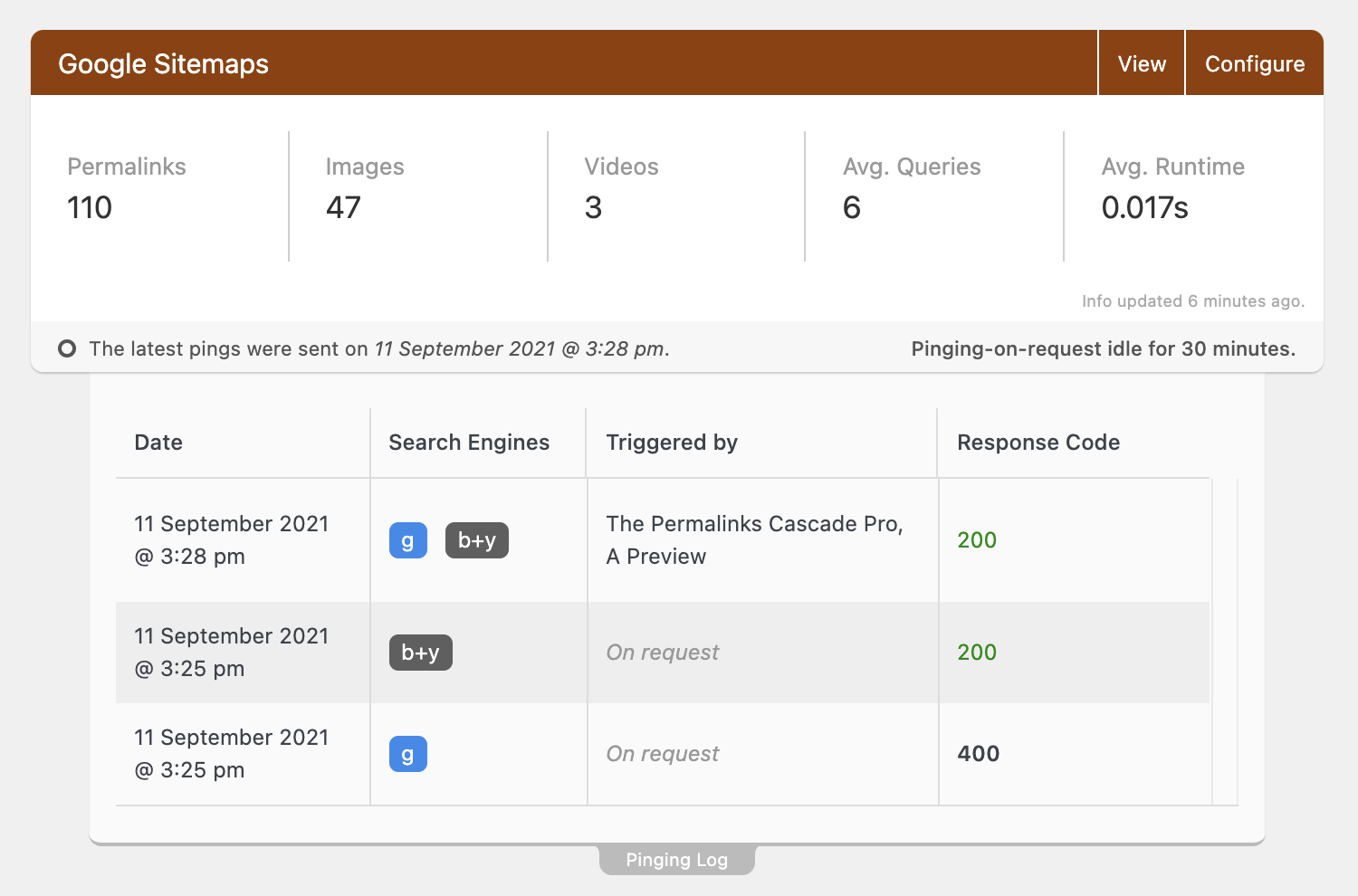 The Pinging Log.