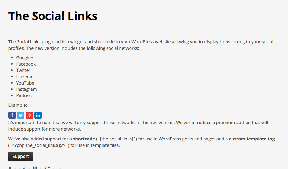 Default Social Links