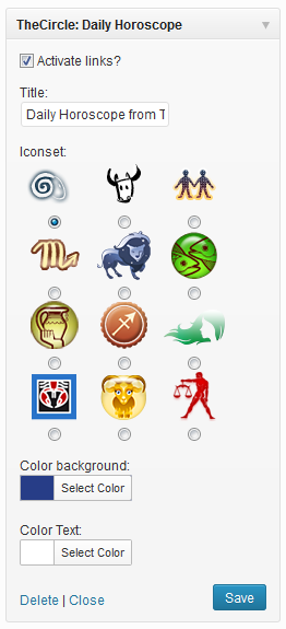 Widget in sidebar