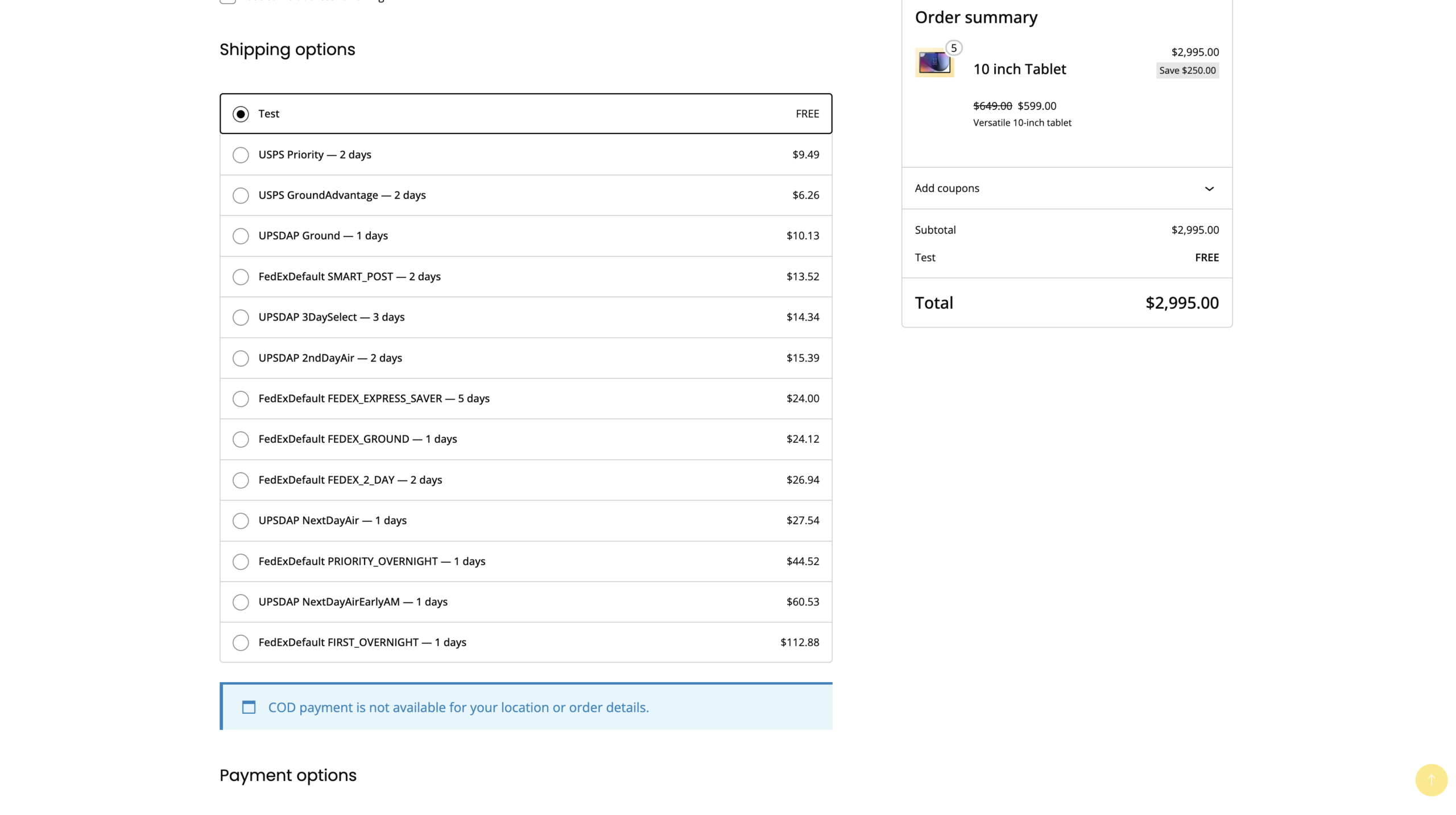 Fetch Shipping Rates — live carrier rates displayed at checkout, powered by EasyPost