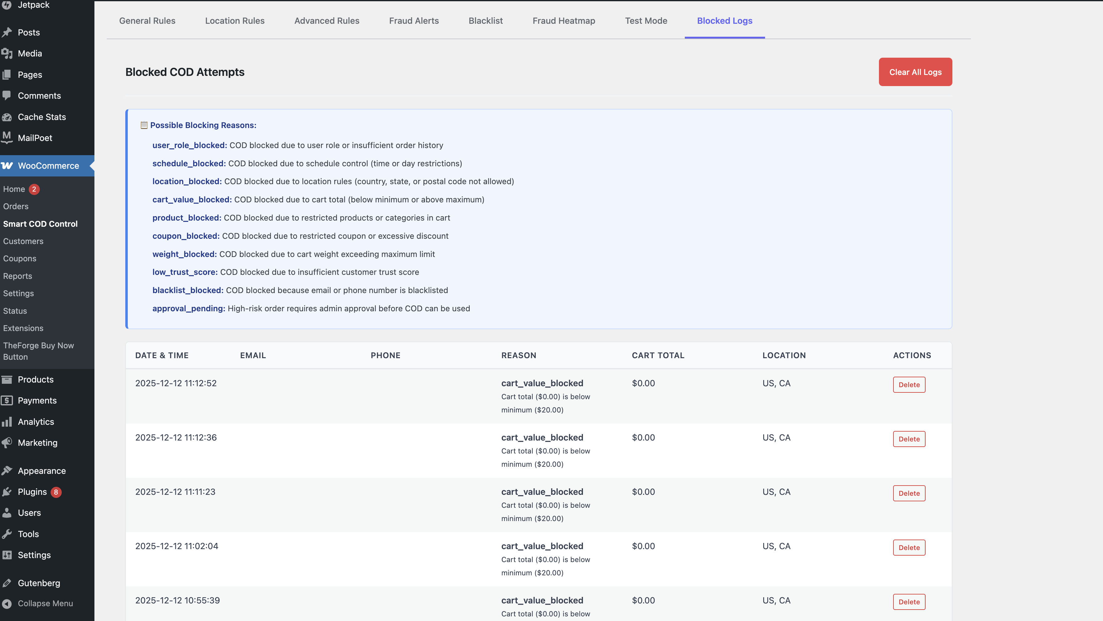 Auto-Blacklist — automated blocking by threshold