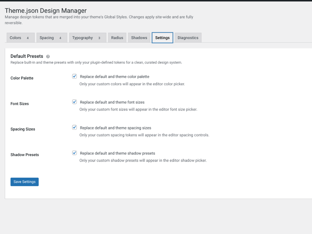 Border radius presets with live corner previews.