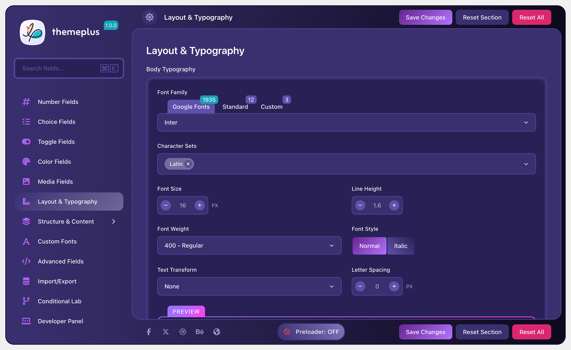 Dark mode — full dark color scheme matching WordPress admin