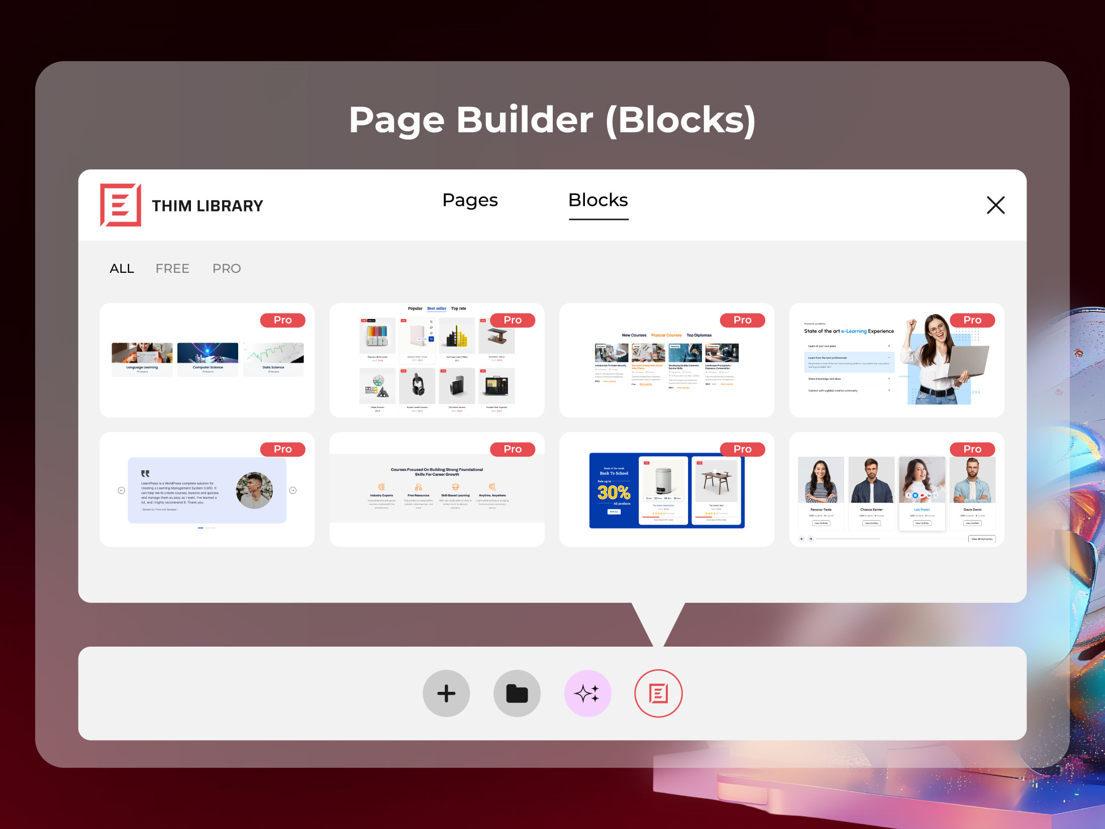 No need to start from scratch—pick from a variety of pre-designed content blocks! Mix and match elements to create website in your own way.