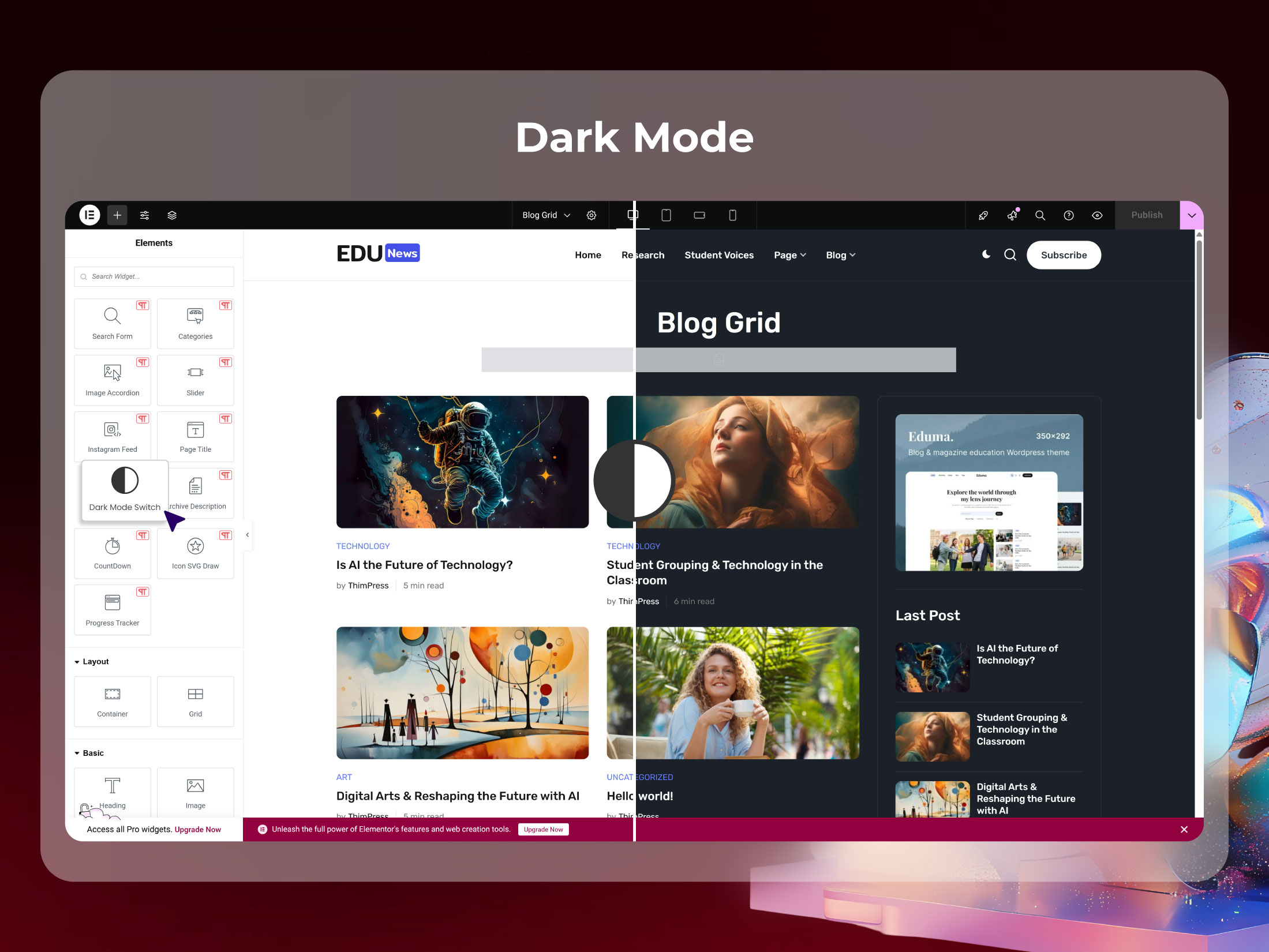 Light or Dark_ You Decide! Easily switch between light and dark modes to enhance readability and style.