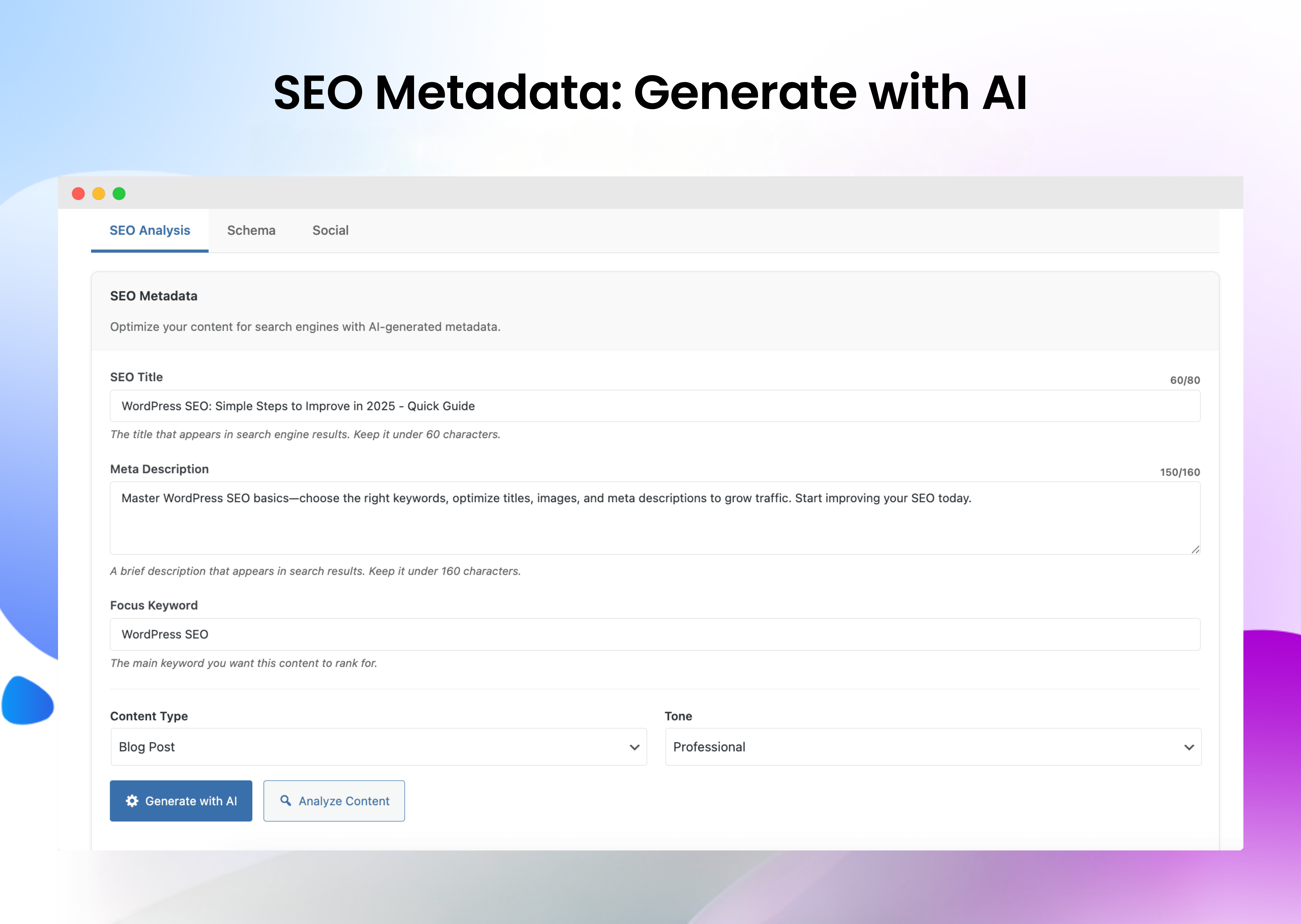 SEO Metadata: Generate with AI