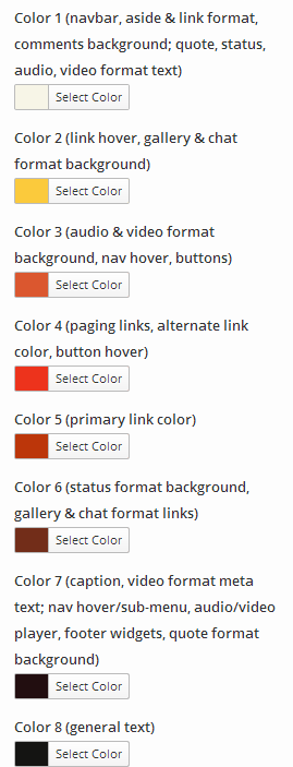 All eight customizable color blocks (with default colors).