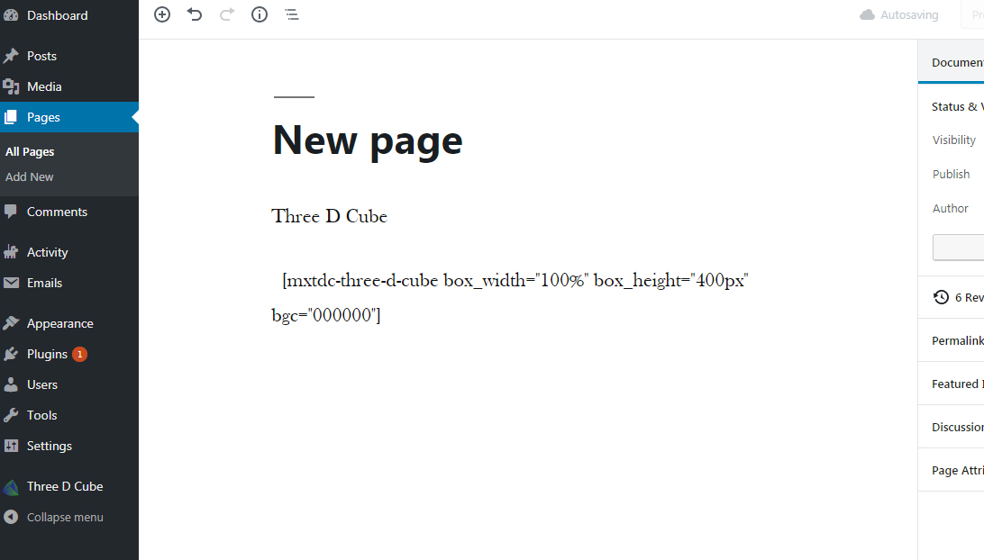 Adding shortcode