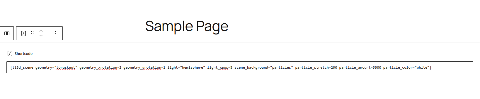 Editor Page using [ti3d_scene] shortcode