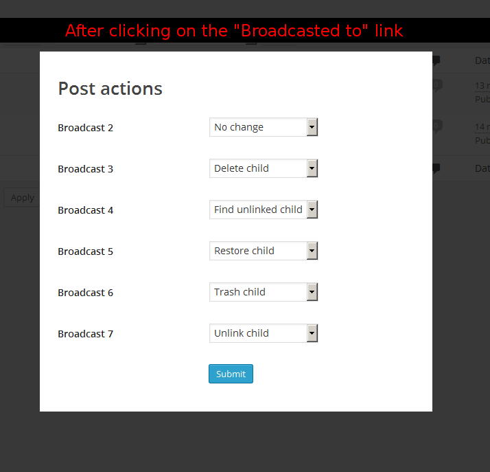 Admin settings tab
