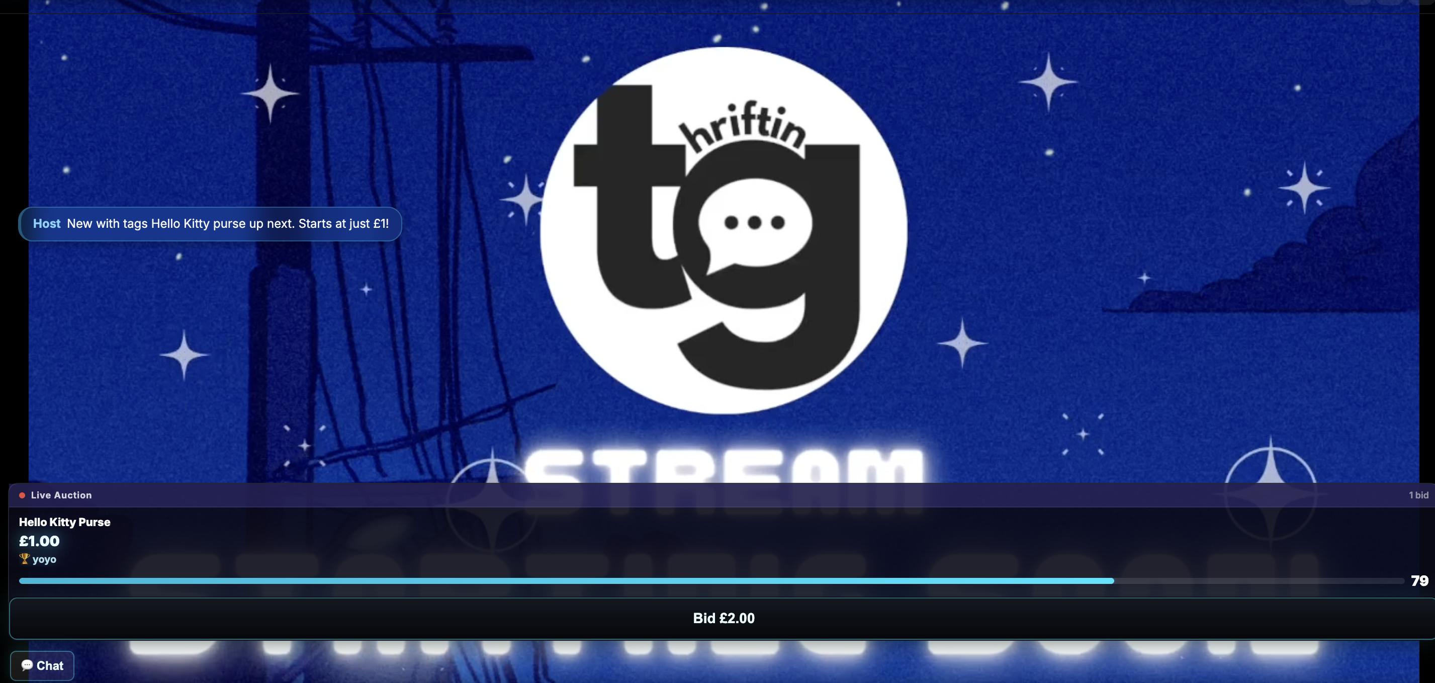 Bidding console — customer view: enter a giveaway from the live bidding console.