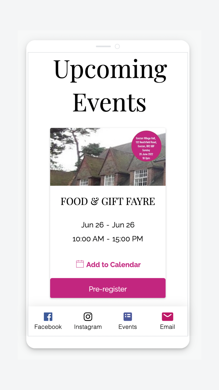 Fully responsive event list to make your events look great from any device