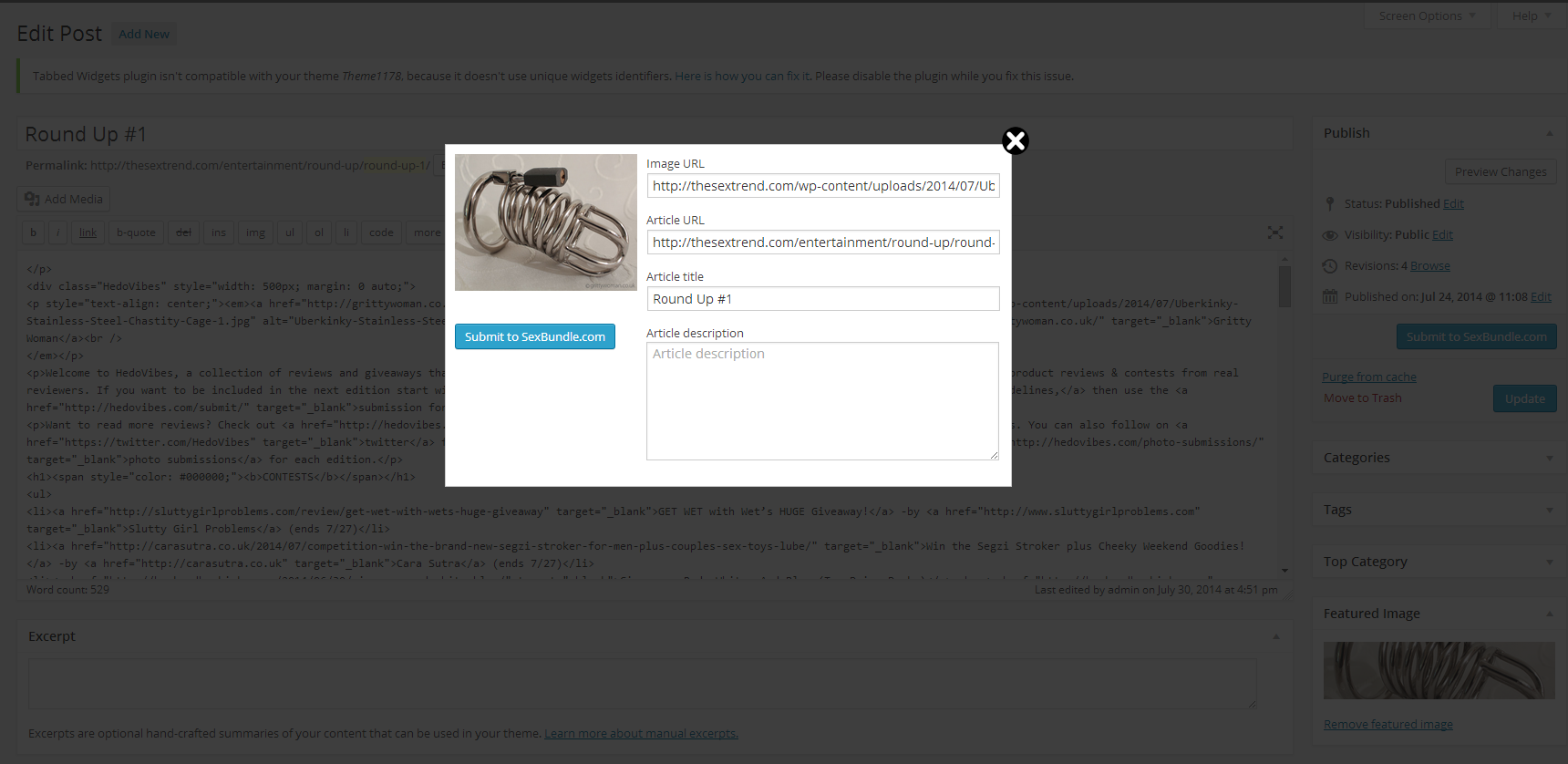 Easy submit articles to the tidy Network
