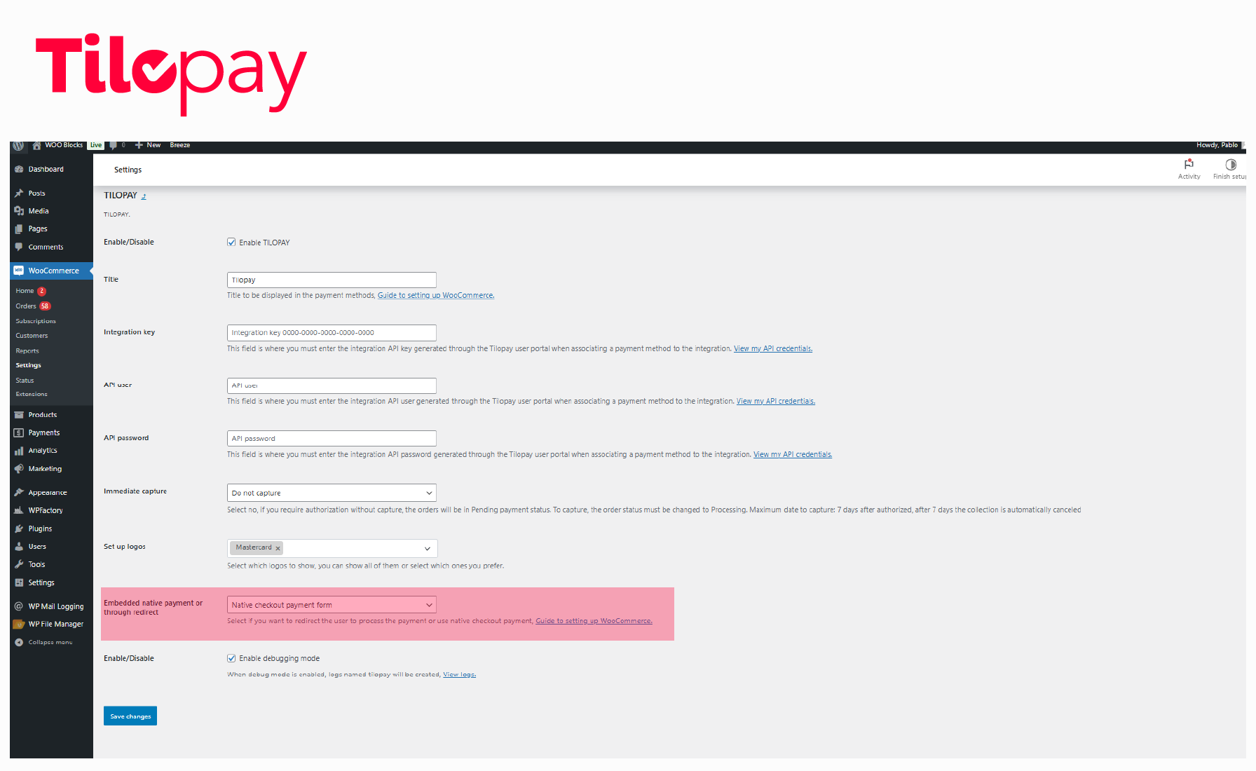 Select your preferred option: redirect to the payment form or use the native payment form