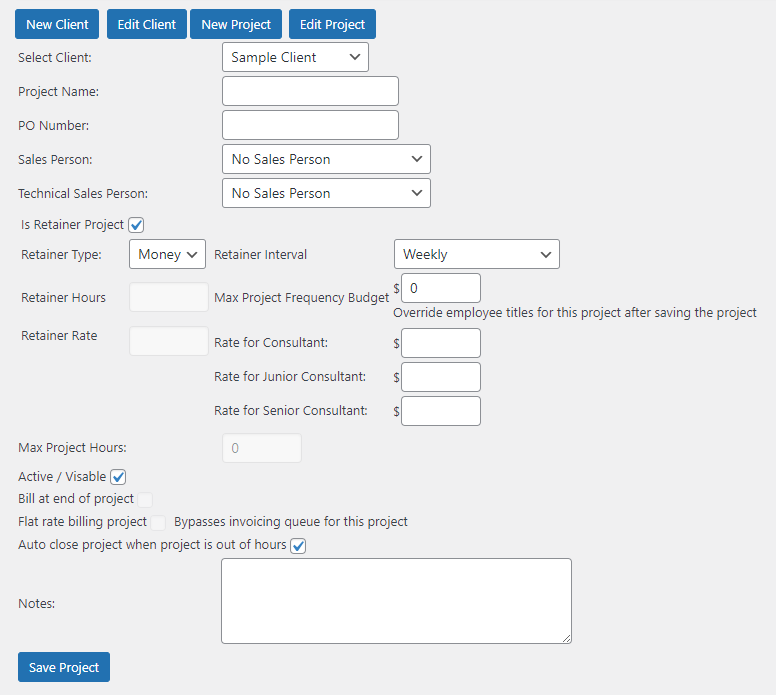 Global settings (Application tab)