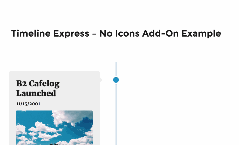 Front-End of Site No Icons Add-On Example