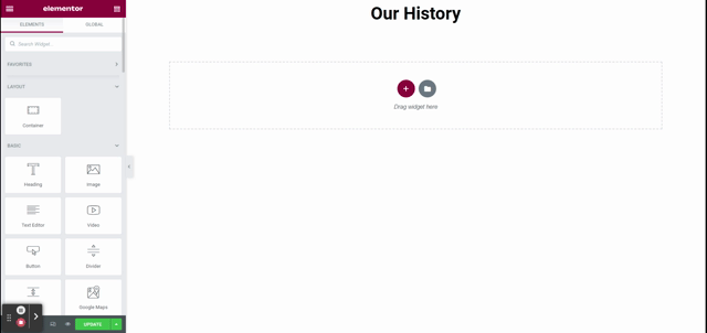 Timeline Widget Horizontal Timeline configuration