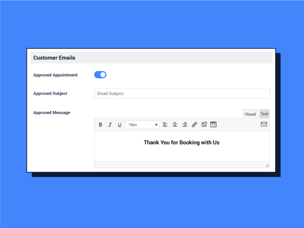 Customize the subject and message of your emails