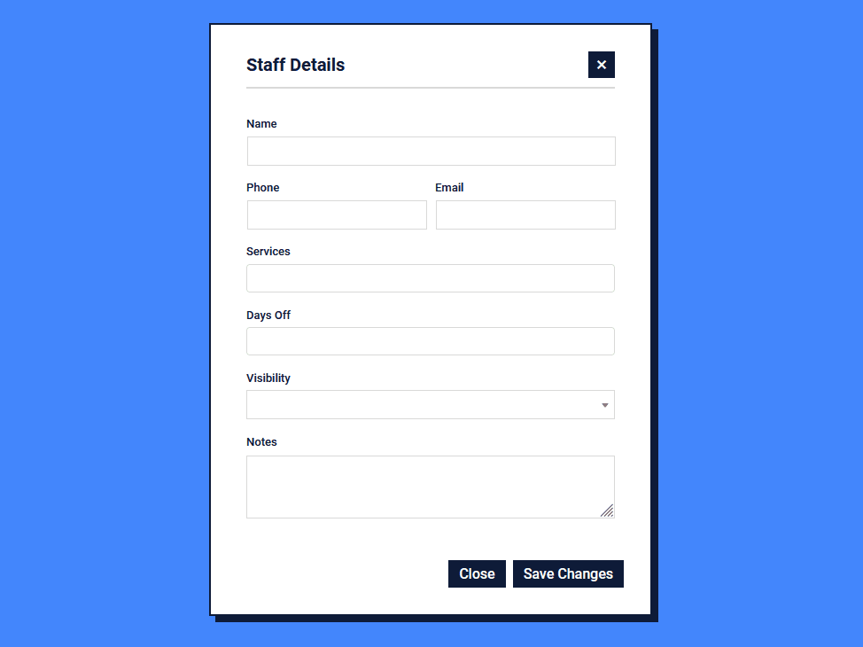 Add or edit your staff members