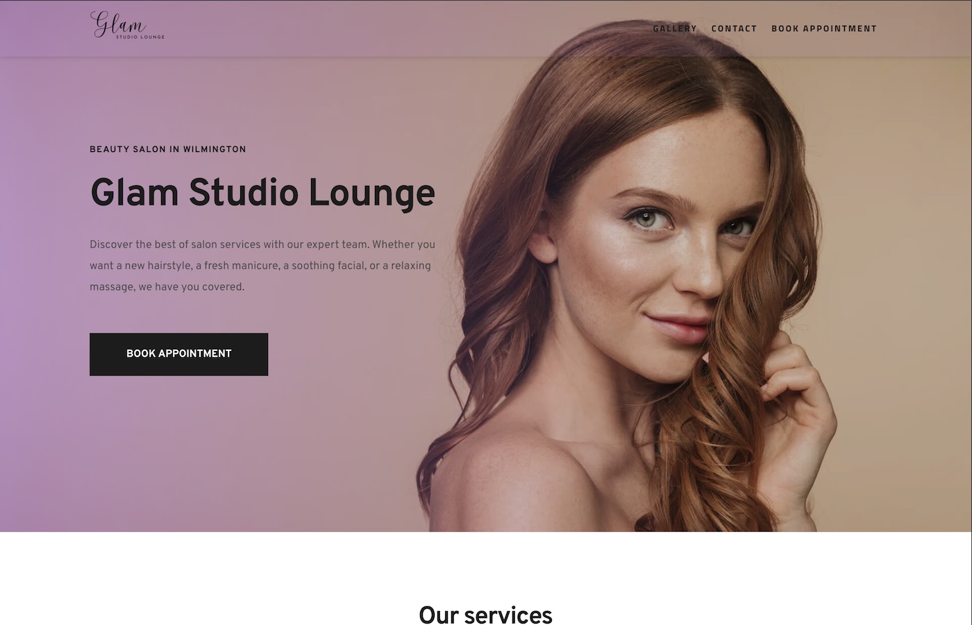 Example of website using TimeTailor Salon Booking