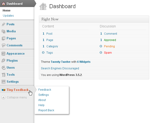 Visit the Tiny Feedback Bar Dashboard