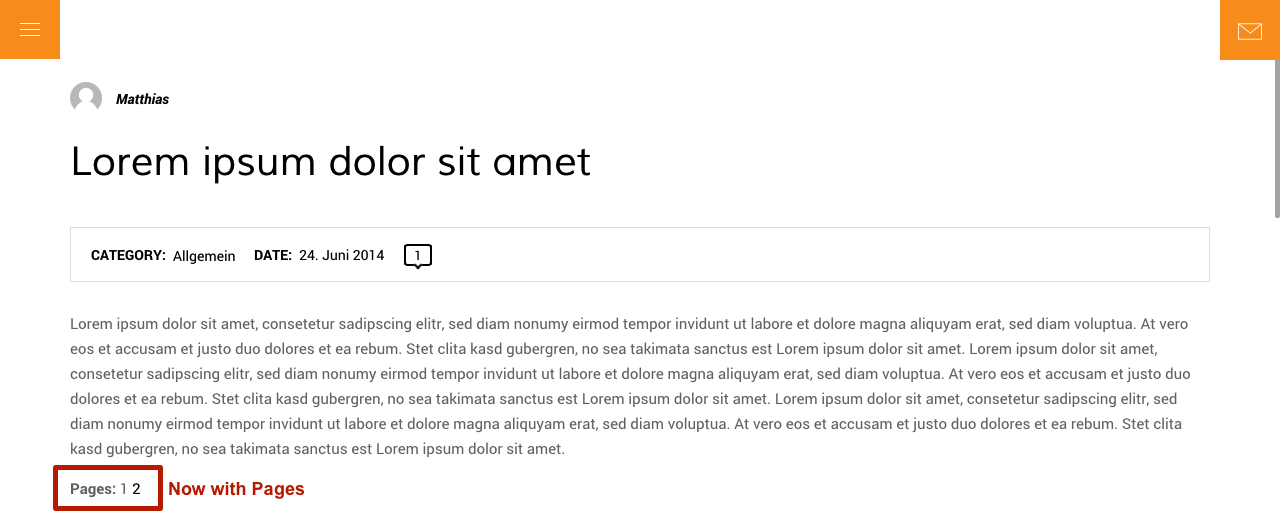 Your post now will have pages :-)