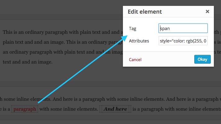 Toggle tinyWYM on and off with the button or ctrl+W.