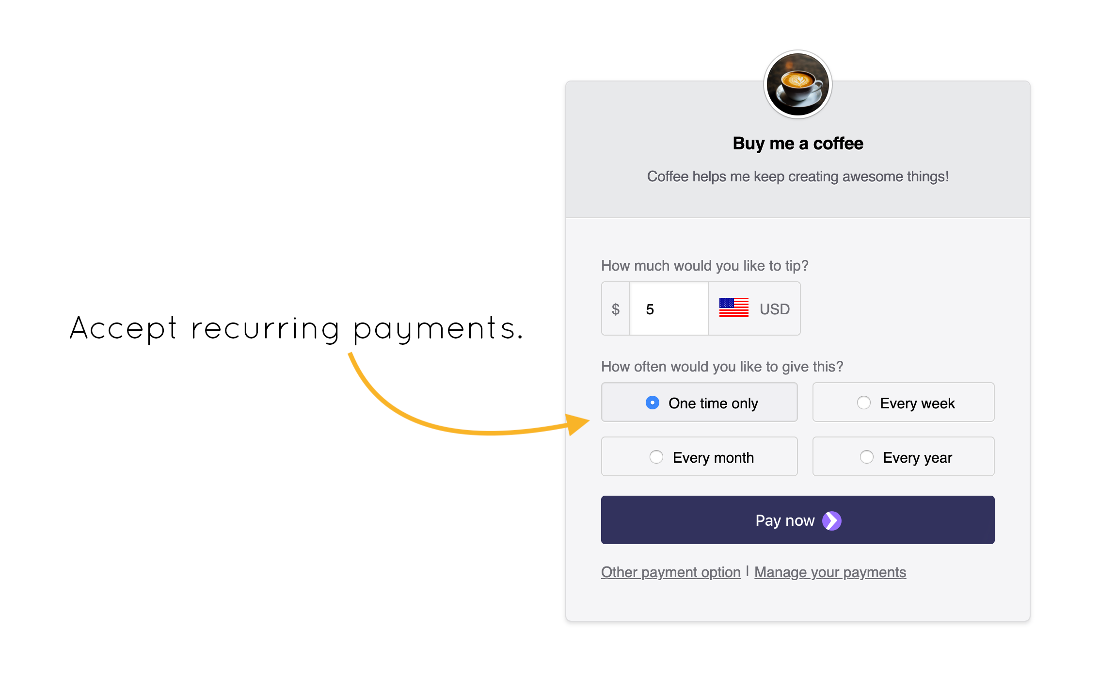 User accounts are automatically generated when a payment happens, reducing user friction during purchase.