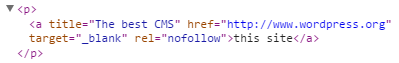 The source code of the added link.