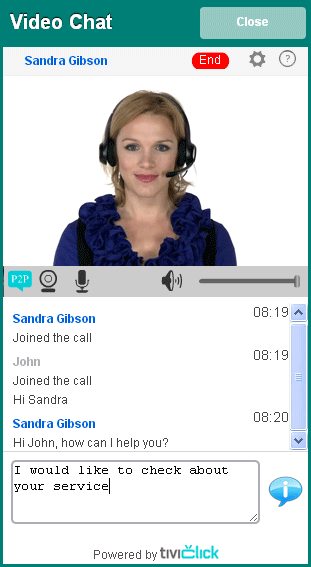 Live Video Chat between non-registered Visitor and your website's Agent