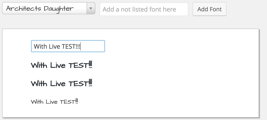 The TK Google Fonts - Test your Font in live Preview