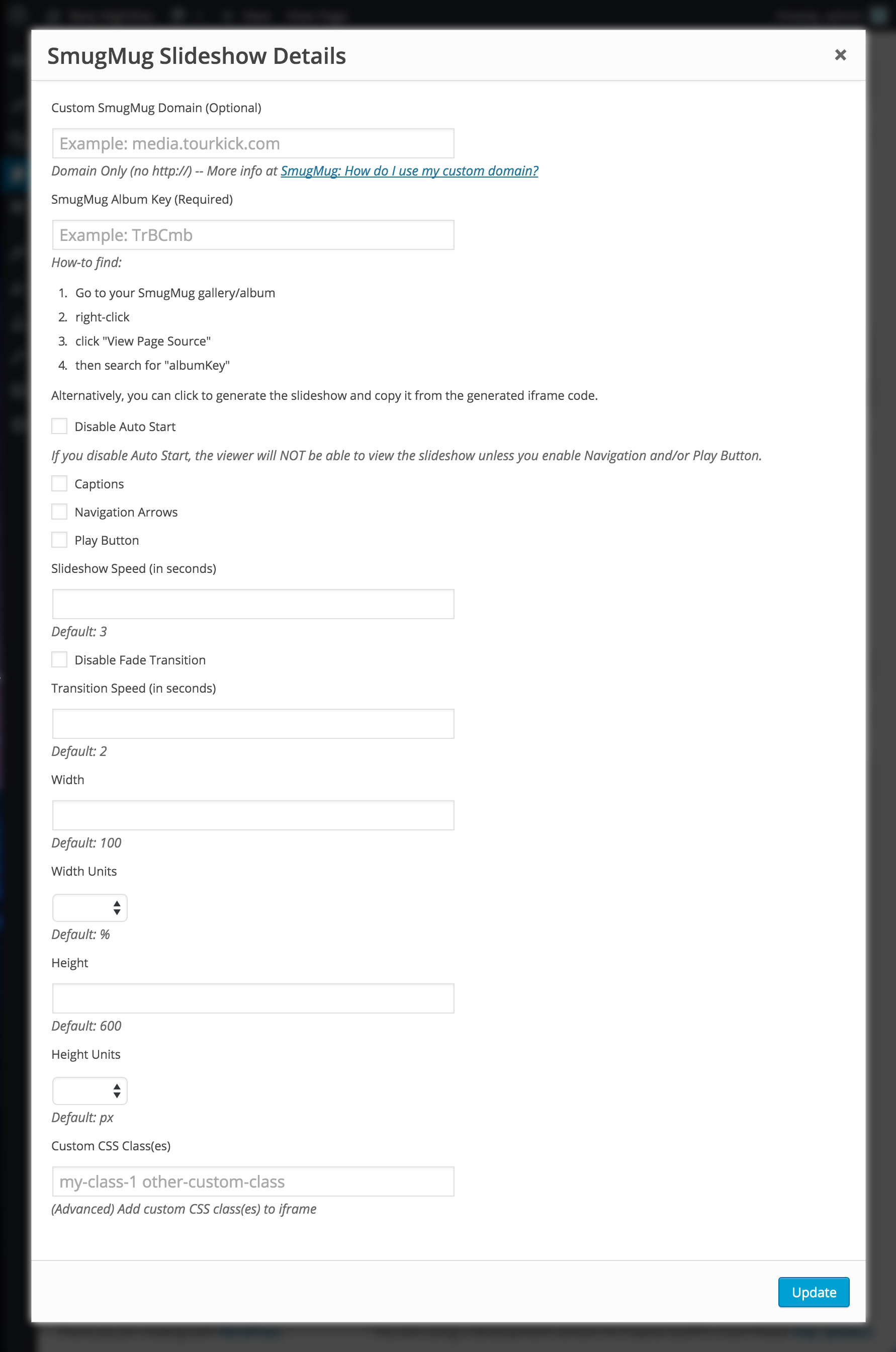 Plugin GUI - Shortcode Generator (with Shortcake active)