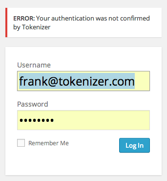 Rejected Tokenizer login