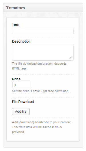 Post meta options for setting the downloads