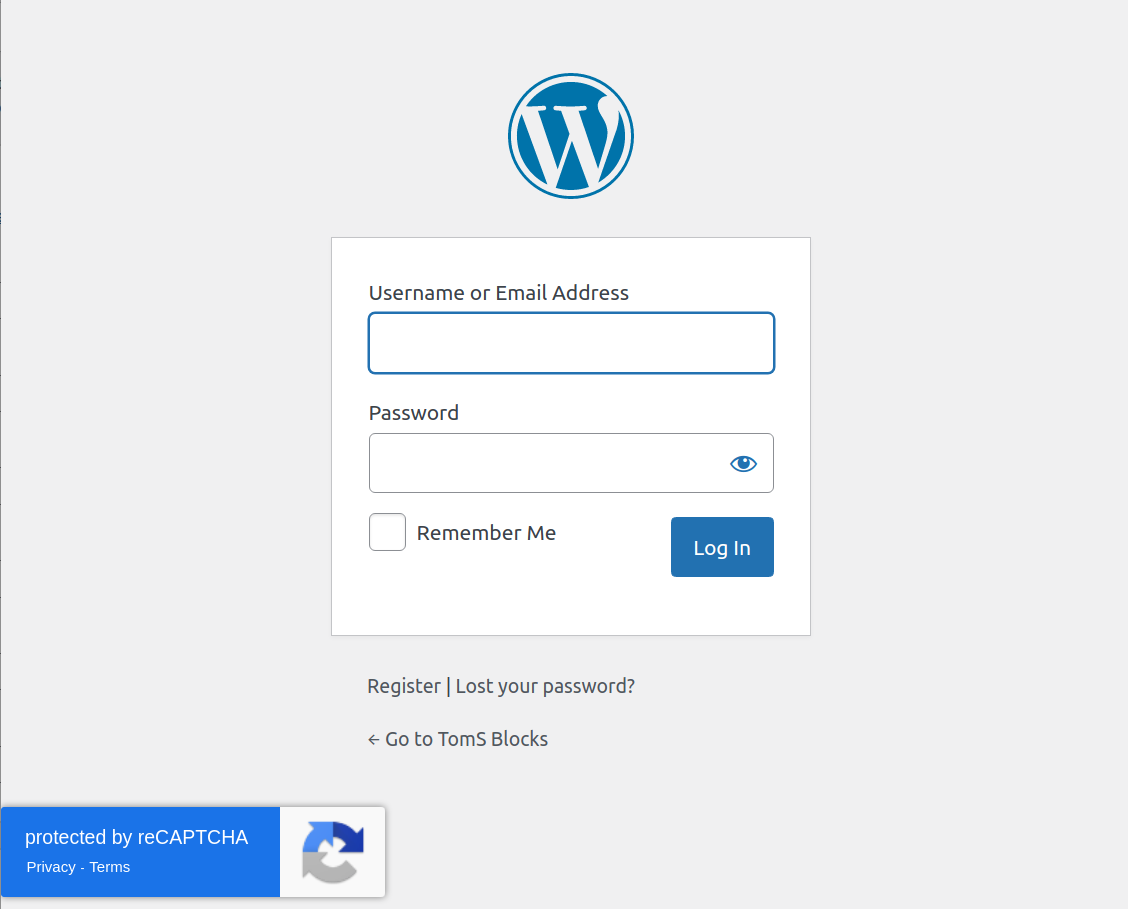 Wordpress default register form reCAPTCHA v2 Checkbox Verify