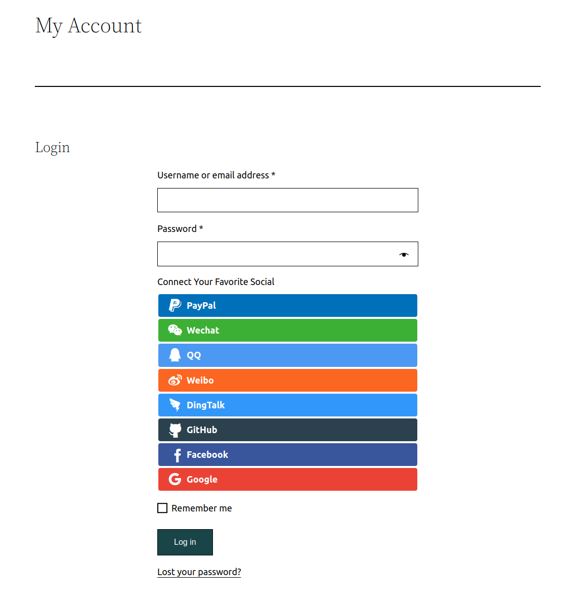 Square style in Wordpress default login form