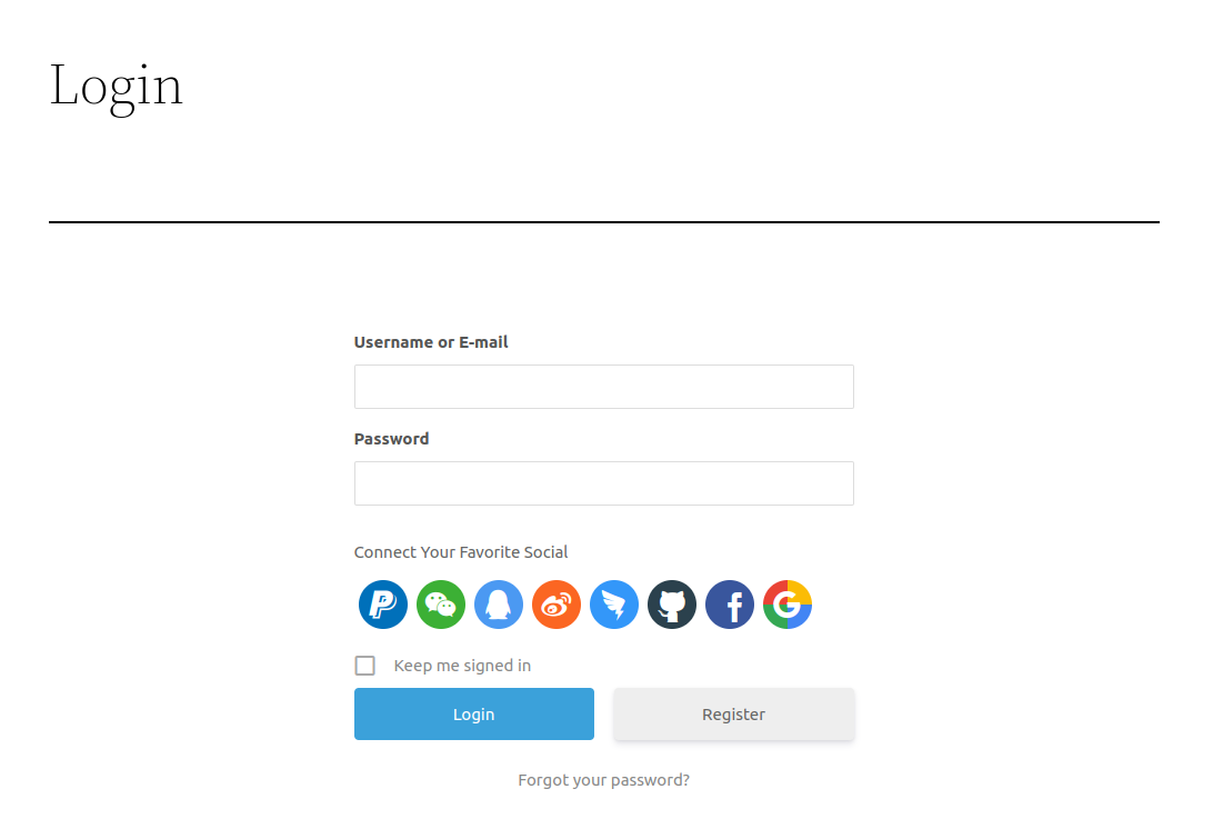 TomS Social login Binding button in Woocommerce my account page