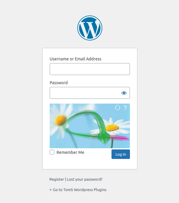 Wordpress default register form