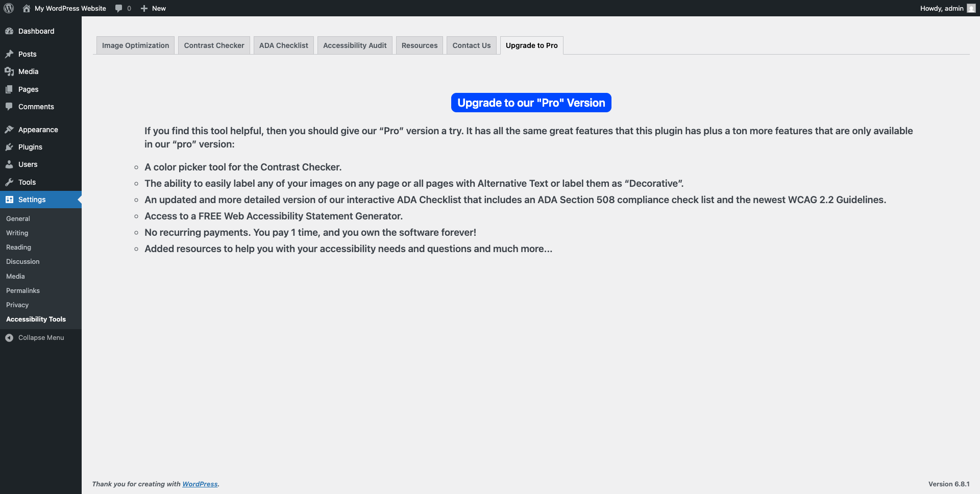 Displays all published pages or posts that have photos on them.