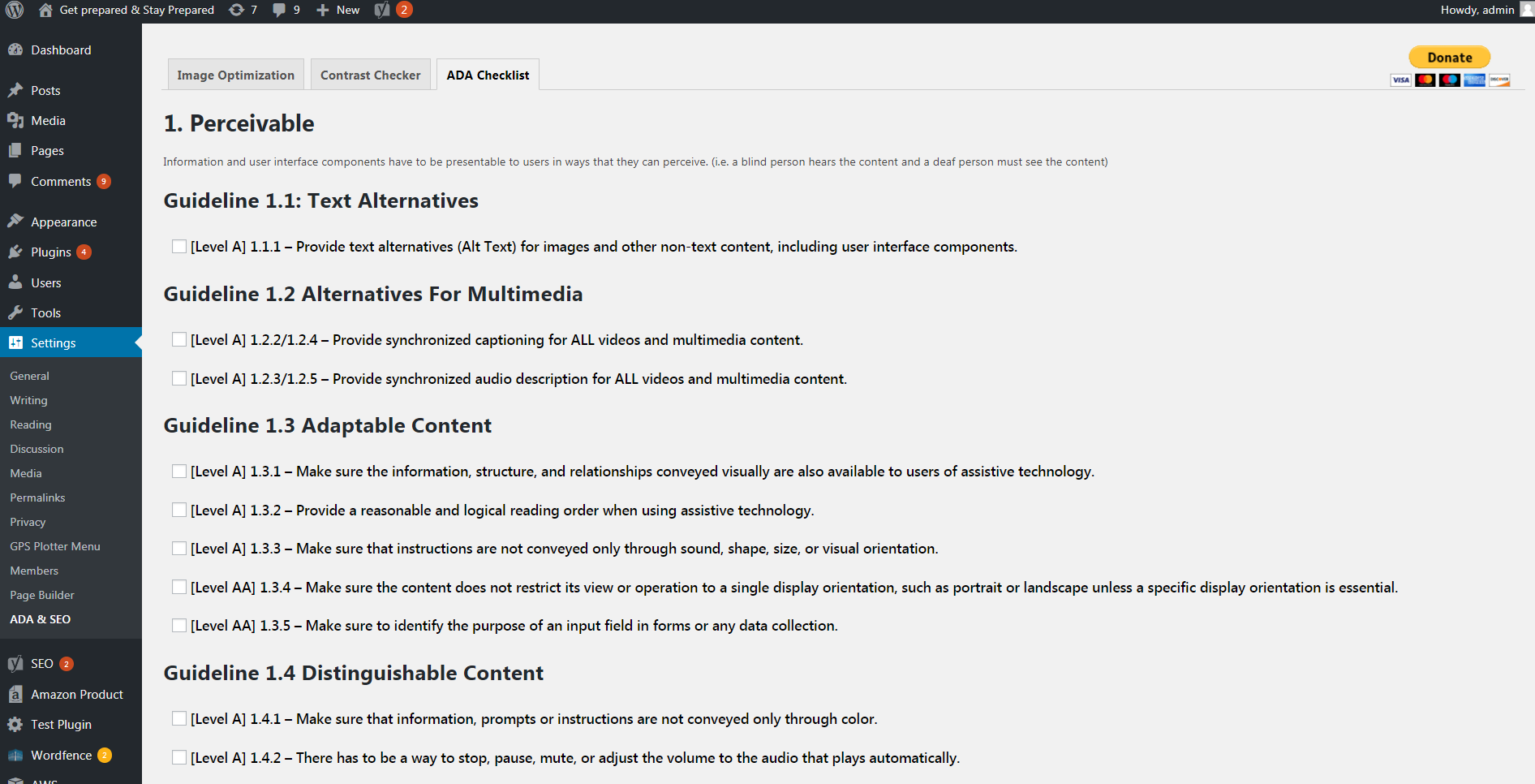 An example of our free automated accessibility testing software in action.
