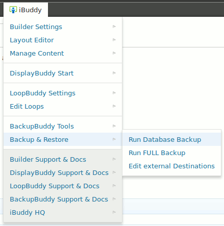 Toolbar Buddy in action - second level - "BackupBuddy" backups ([click on image for larger view](https://www.dropbox.com/s/1es9m3uni7y4wf1/screenshot-3.png)).