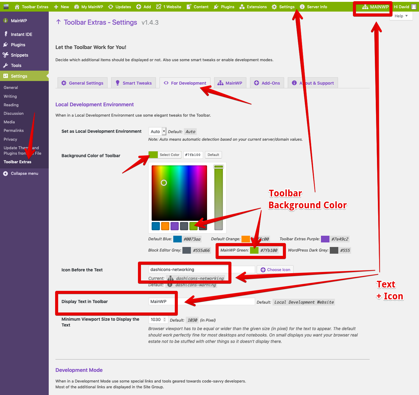 My MainWP Dashboard - Overview and access to the setup wizard steps