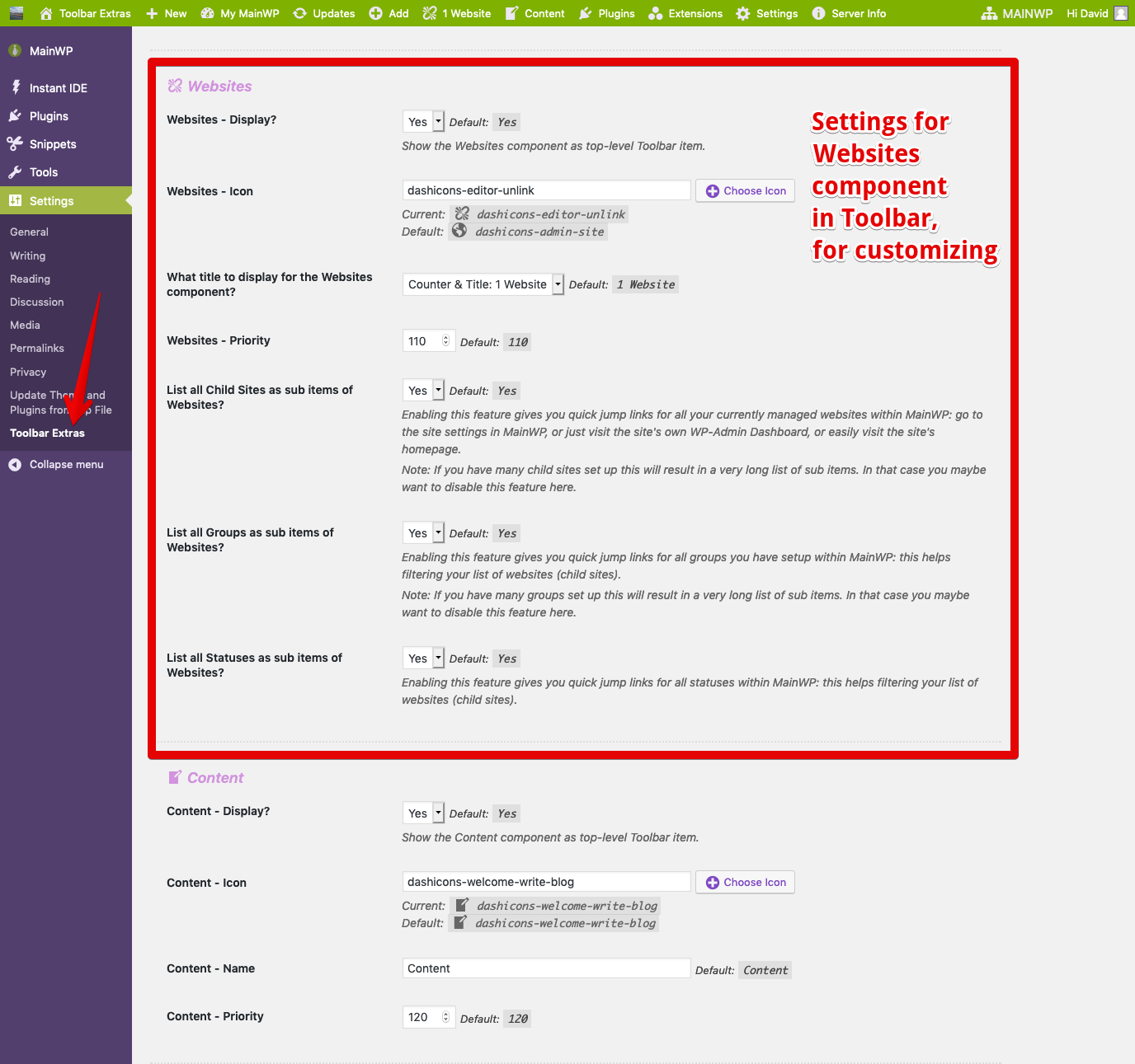 Help tab for this Add-On